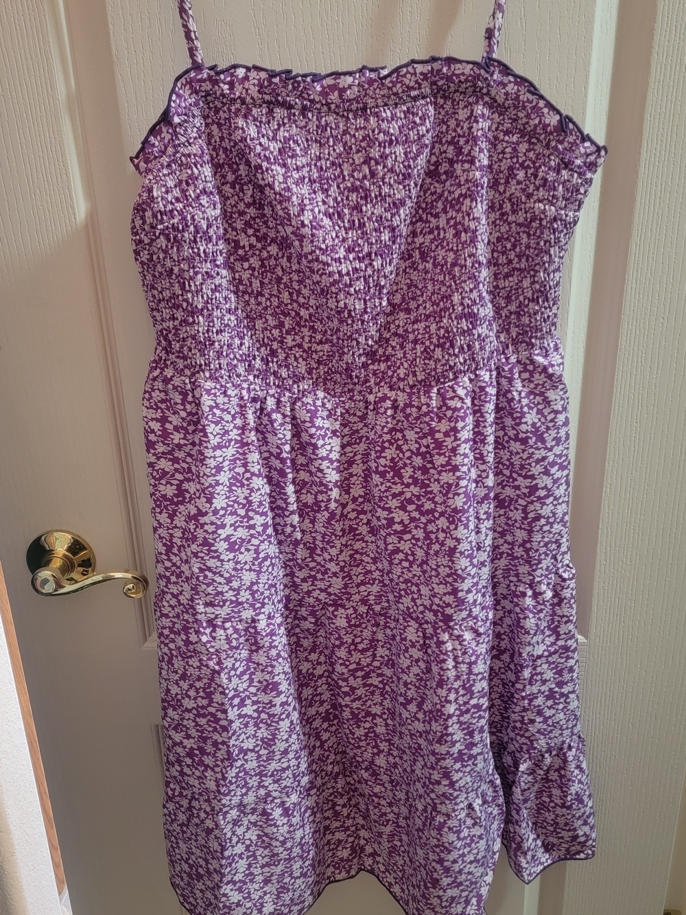 Purple Floral Smocked Sundress
